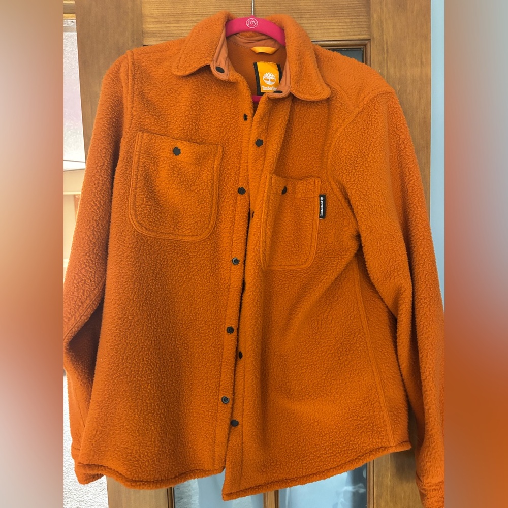Timberland Men's Burnt Orange Sherpa Shirt Jacket